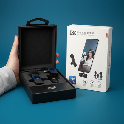 K9 Double Mic | Type‑C Connector 🎤 | Good Sound Quality | Long Battery 🔋 Time | Portable Wireless