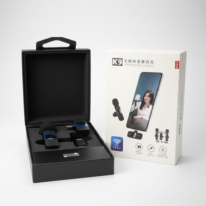 K9 Double Mic | Type‑C Connector 🎤 | Good Sound Quality | Long Battery 🔋 Time | Portable Wireless
