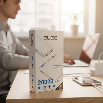 Elec 20000mAh Portable Power Bank Providing High Capacity Charging With Reliable Performance